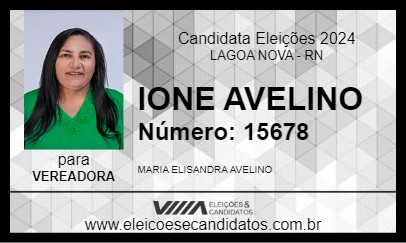 Candidato IONE AVELINO 2024 - LAGOA NOVA - Eleições