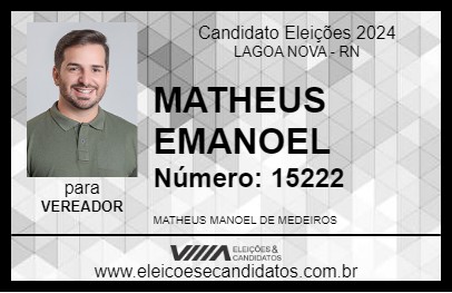 Candidato MATHEUS EMANOEL 2024 - LAGOA NOVA - Eleições