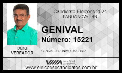 Candidato GENIVAL 2024 - LAGOA NOVA - Eleições