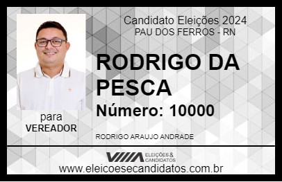 Candidato RODRIGO DA PESCA 2024 - PAU DOS FERROS - Eleições