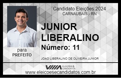 Candidato JUNIOR LIBERALINO 2024 - CARNAUBAIS - Eleições