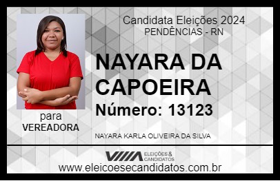 Candidato NAYARA DA CAPOEIRA 2024 - PENDÊNCIAS - Eleições