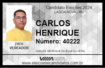 Candidato CARLOS HENRIQUE 2024 - LAGOA NOVA - Eleições