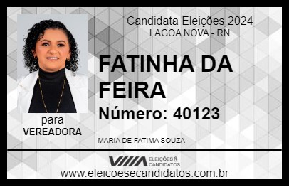 Candidato FATINHA DA FEIRA 2024 - LAGOA NOVA - Eleições