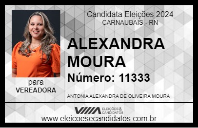 Candidato ALEXANDRA MOURA 2024 - CARNAUBAIS - Eleições