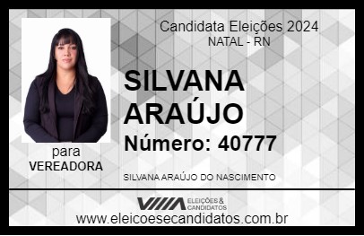 Candidato SILVANA ARAÚJO 2024 - NATAL - Eleições