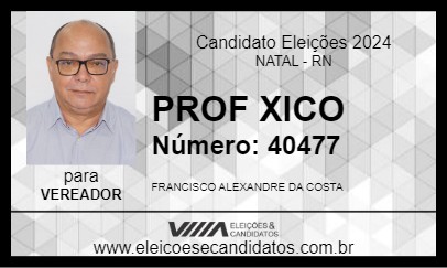 Candidato PROF XICO 2024 - NATAL - Eleições