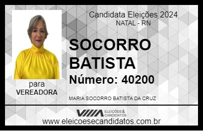 Candidato SOCORRO BATISTA 2024 - NATAL - Eleições