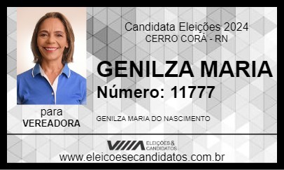 Candidato GENILZA MARIA 2024 - CERRO CORÁ - Eleições