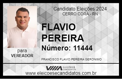 Candidato FLAVIO PEREIRA 2024 - CERRO CORÁ - Eleições