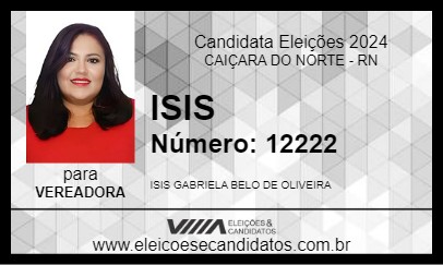 Candidato ISIS 2024 - CAIÇARA DO NORTE - Eleições