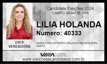 Candidato LILIA HOLANDA 2024 - CAMPO GRANDE - Eleições