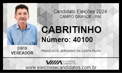 Candidato CABRITINHO 2024 - CAMPO GRANDE - Eleições