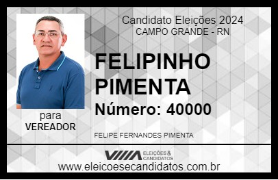 Candidato FELIPINHO PIMENTA 2024 - CAMPO GRANDE - Eleições