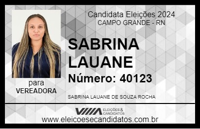 Candidato SABRINA LAUANE 2024 - CAMPO GRANDE - Eleições