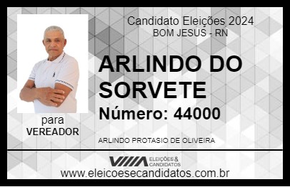 Candidato ARLINDO DO SORVETE 2024 - BOM JESUS - Eleições