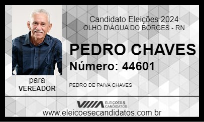 Candidato PEDRO CHAVES 2024 - OLHO D\ÁGUA DO BORGES - Eleições