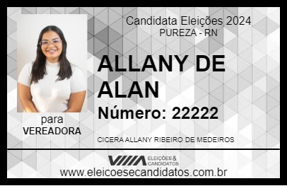 Candidato ALLANY DE ALAN 2024 - PUREZA - Eleições