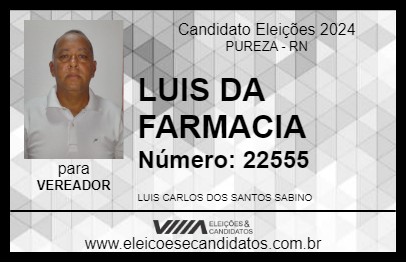 Candidato LUIS DA FARMACIA 2024 - PUREZA - Eleições