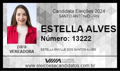 Candidato ESTELLA ALVES 2024 - SANTO ANTÔNIO - Eleições