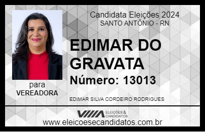 Candidato EDIMAR DO GRAVATA 2024 - SANTO ANTÔNIO - Eleições