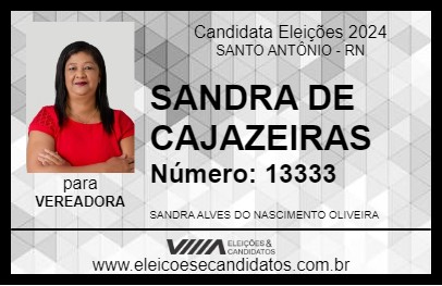 Candidato SANDRA DE CAJAZEIRAS 2024 - SANTO ANTÔNIO - Eleições