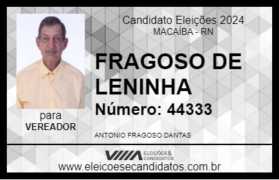 Candidato FRAGOSO DE LENINHA 2024 - MACAÍBA - Eleições