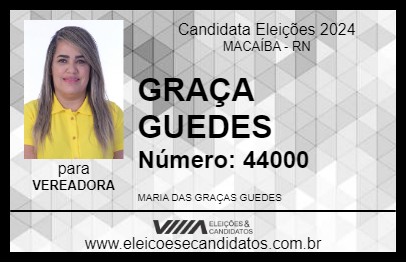 Candidato GRAÇA GUEDES 2024 - MACAÍBA - Eleições