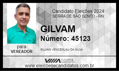 Candidato GILVAM 2024 - SERRA DE SÃO BENTO - Eleições