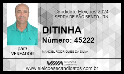 Candidato DITINHA 2024 - SERRA DE SÃO BENTO - Eleições