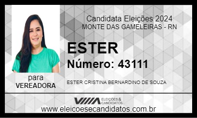 Candidato ESTER 2024 - MONTE DAS GAMELEIRAS - Eleições