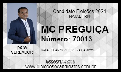 Candidato MC PRIGUISSA 2024 - NATAL - Eleições