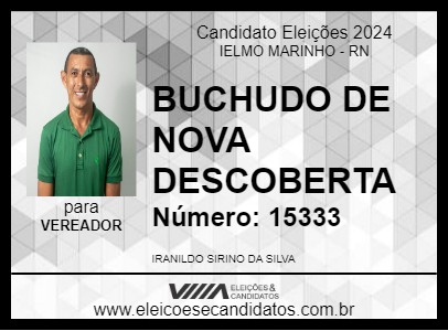 Candidato BUCHUDO DE NOVA DESCOBERTA 2024 - IELMO MARINHO - Eleições