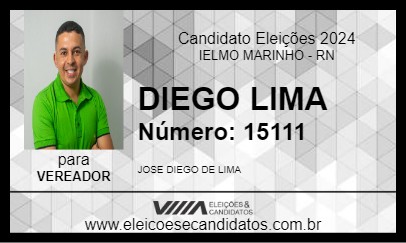 Candidato DIEGO LIMA 2024 - IELMO MARINHO - Eleições