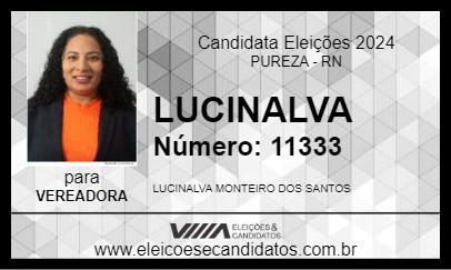 Candidato LUCINALVA 2024 - PUREZA - Eleições