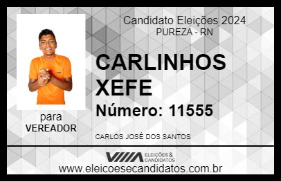 Candidato CARLINHOS XEFE 2024 - PUREZA - Eleições