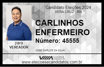 Candidato CARLINHOS ENFERMEIRO 2024 - VERA CRUZ - Eleições