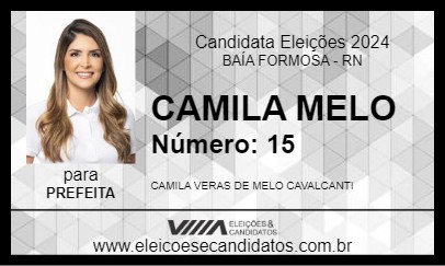 Candidato CAMILA MELO 2024 - BAÍA FORMOSA - Eleições