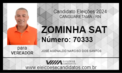 Candidato ZOMINHA SAT 2024 - CANGUARETAMA - Eleições