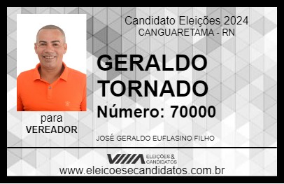 Candidato GERALDO TORNADO 2024 - CANGUARETAMA - Eleições