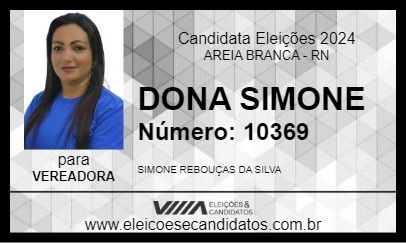 Candidato DONA SIMONE 2024 - AREIA BRANCA - Eleições