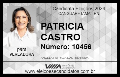 Candidato PATRICIA CASTRO 2024 - CANGUARETAMA - Eleições