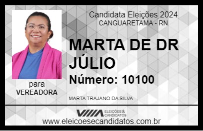 Candidato MARTA DE DR JÚLIO 2024 - CANGUARETAMA - Eleições