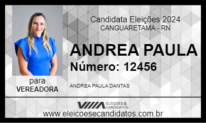 Candidato ANDREA PAULA 2024 - CANGUARETAMA - Eleições