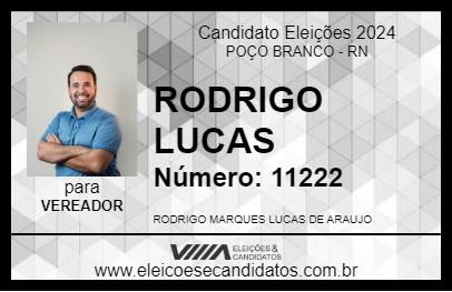 Candidato RODRIGO LUCAS 2024 - POÇO BRANCO - Eleições