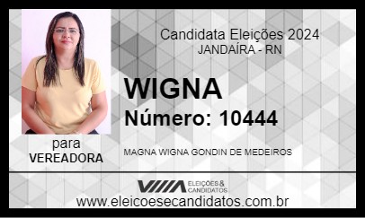 Candidato WIGNA 2024 - JANDAÍRA - Eleições