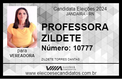 Candidato PROFESSORA ZILDETE  2024 - JANDAÍRA - Eleições