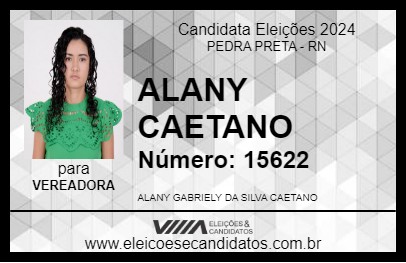 Candidato ALANY CAETANO 2024 - PEDRA PRETA - Eleições