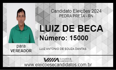 Candidato LUIZ DE BECA 2024 - PEDRA PRETA - Eleições