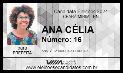 Candidato ANA CÉLIA 2024 - CEARÁ-MIRIM - Eleições